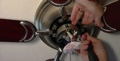 Ceiling fan installation with electrical wiring and mounting by professional electrician in Minneapolis, MN