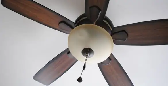 Fully installed ceiling fan with balanced blades and light fixture in Minneapolis, MN