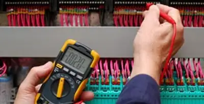electrical service showing professional testing and troubleshooting of electrical panel by licensed electricians in Minneapolis, MN