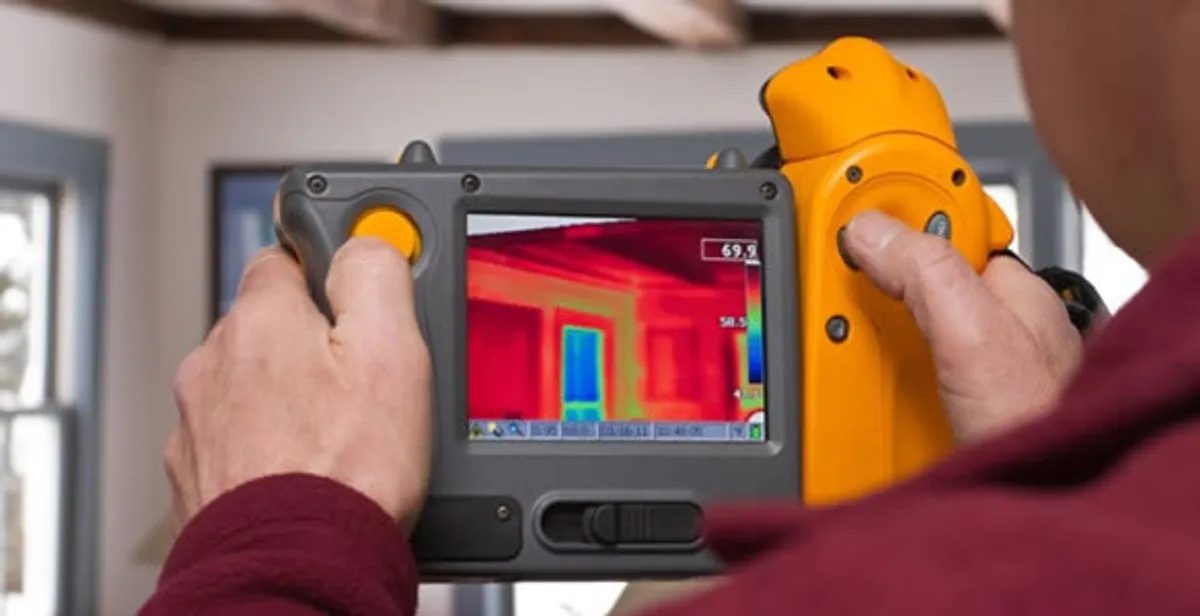 home energy audit service capturing thermal readings to analyze insulation and electrical efficiency in Minneapolis, MN