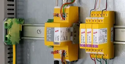 lightning surge protection system with surge suppressors installed by electrical service professionals in Minneapolis, MN