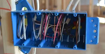 new construction wiring installation featuring electrical boxes and cable routing by expert electricians in Minneapolis, MN